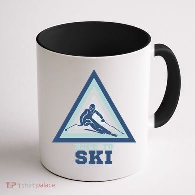 Ski Goggles Born To Ski Gift For Skier Coffee Mug back