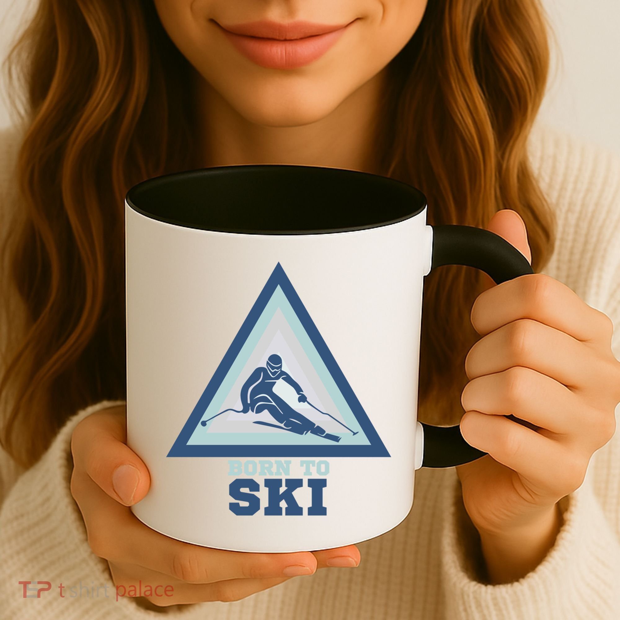 Ski Goggles Born To Ski Gift For Skier Coffee Mug