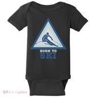Ski Goggles Born To Ski Gift For Skier Baby Bodysuit thumb 0