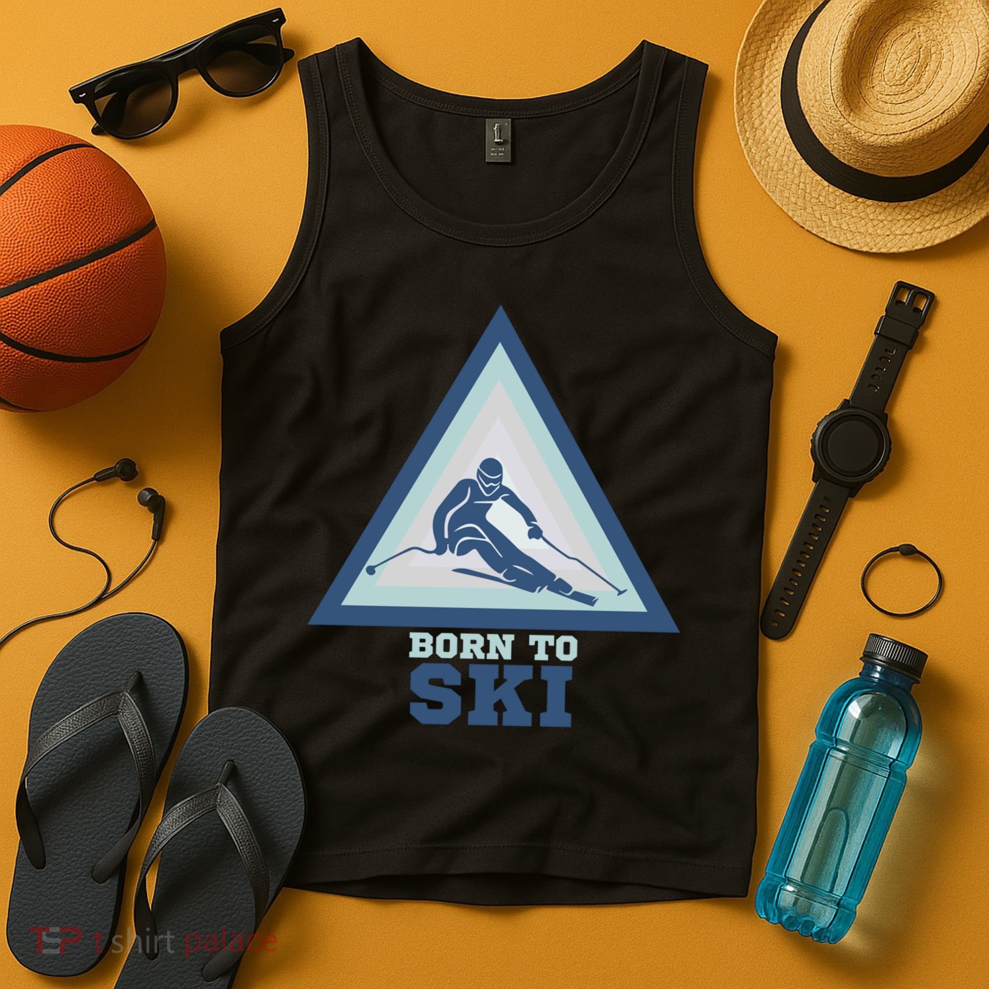 Ski Goggles Born To Ski Gift For Skier Tank Top