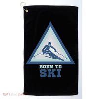 Ski Goggles Born To Ski Gift For Skier Golf Towel thumb 0