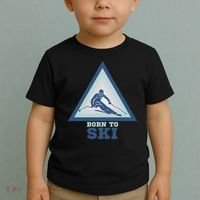Ski Goggles Born To Ski Gift For Skier Toddler T-Shirt thumb 2