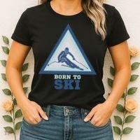 Ski Goggles Born To Ski Gift For Skier Women's T-Shirt thumb 2