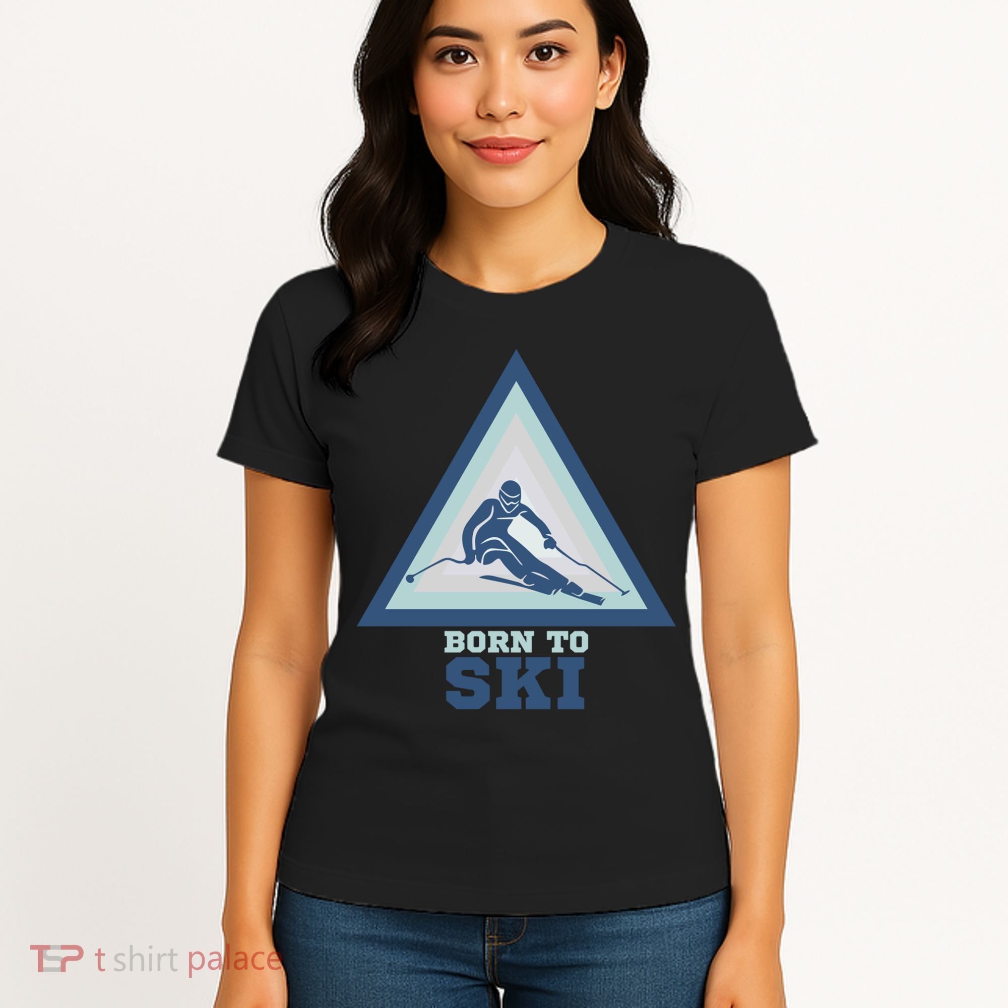 Ski Goggles Born To Ski Gift For Skier Women's T-Shirt