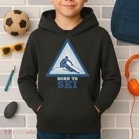 Ski Goggles Born To Ski Gift For Skier Kids Hoodie thumb 2