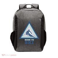 Ski Goggles Born To Ski Gift For Skier Vector Backpack thumb 0