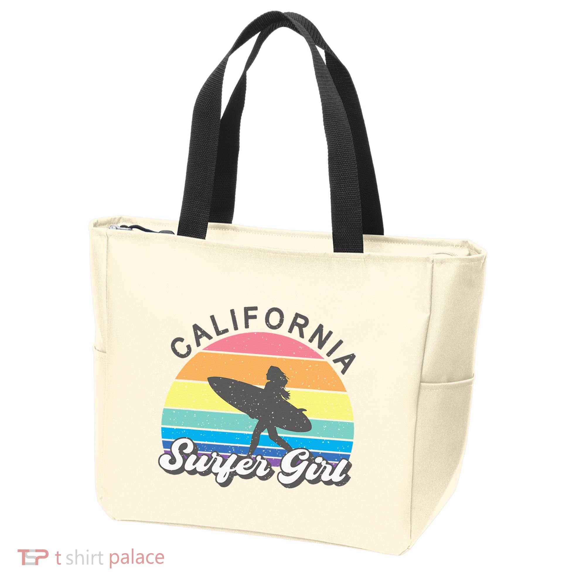 Surfer Girl California Surfing Surf Beach Tote Bag