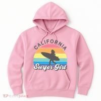 Surfer Girl California Surfing Surf Beach Hoodie thumb 0