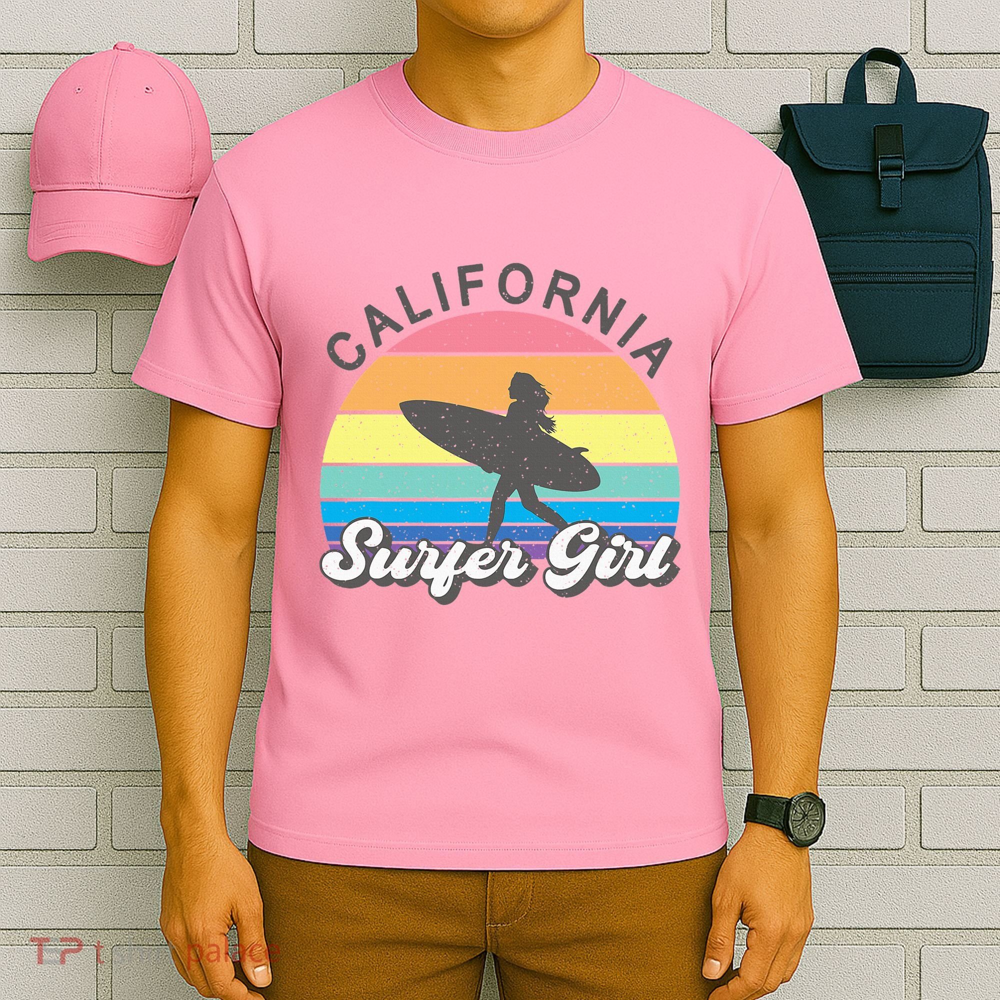 Surfer Girl California Surfing Surf Beach T-Shirt