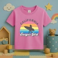Surfer Girl California Surfing Surf Beach Toddler T-Shirt thumb 3