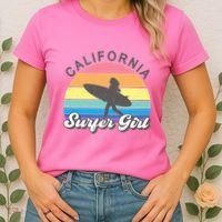 Surfer Girl California Surfing Surf Beach Women's T-Shirt thumb 2