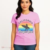 Surfer Girl California Surfing Surf Beach Women's T-Shirt thumb 4