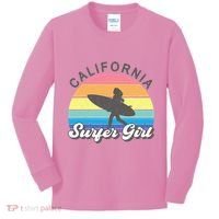 Surfer Girl California Surfing Surf Beach Kids Long Sleeve Shirt thumb 0