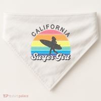 Surfer Girl California Surfing Surf Beach USA-Made Doggie Bandana thumb 0