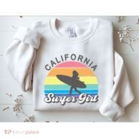 Surfer Girl California Surfing Surf Beach Sweatshirt thumb 2