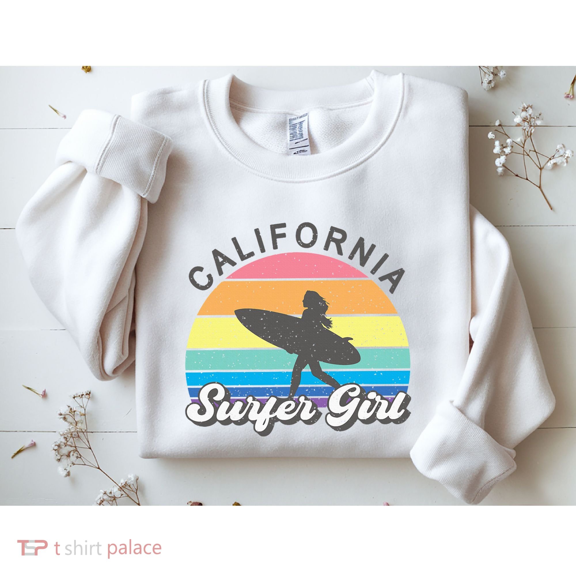 Surfer Girl California Surfing Surf Beach Sweatshirt