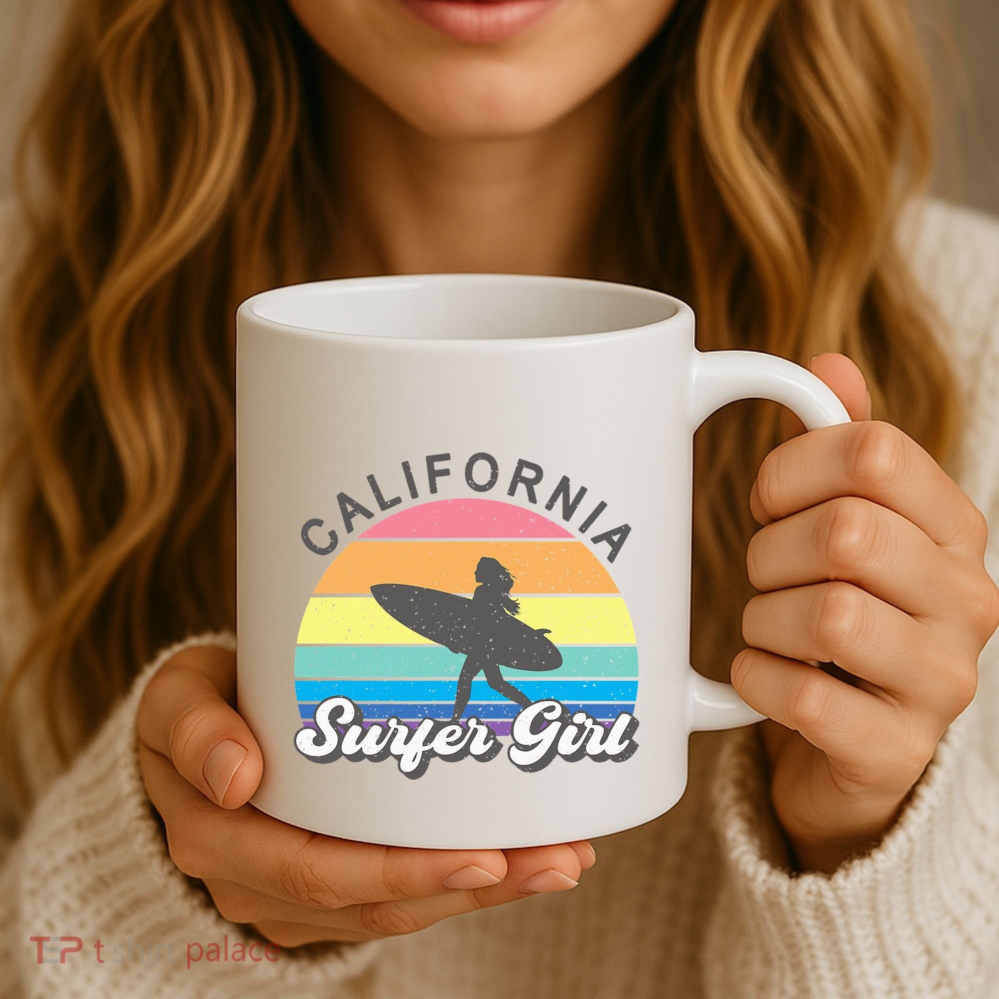 Surfer Girl California Surfing Surf Beach Coffee Mug