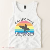 Surfer Girl California Surfing Surf Beach Tank Top thumb 2