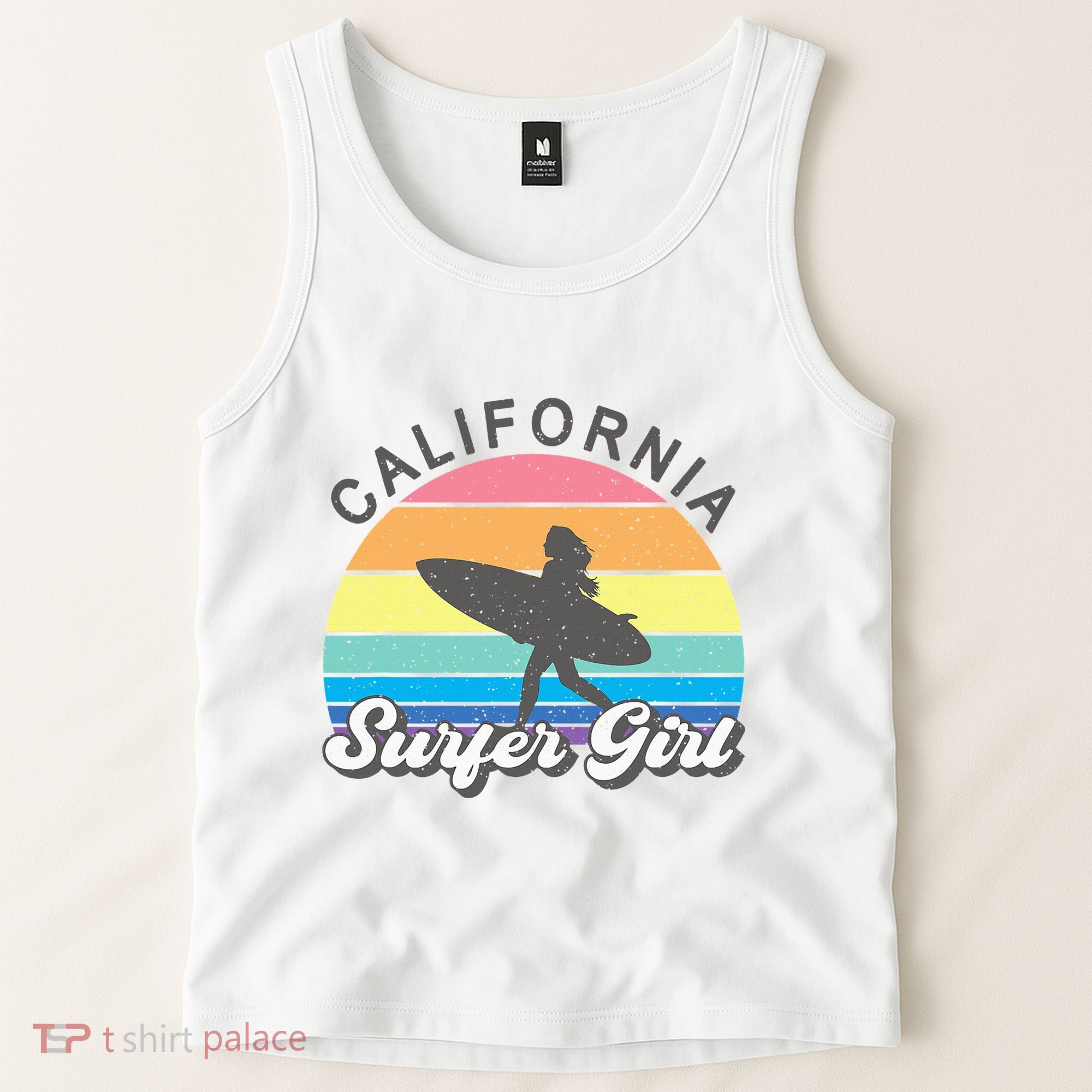 Surfer Girl California Surfing Surf Beach Tank Top