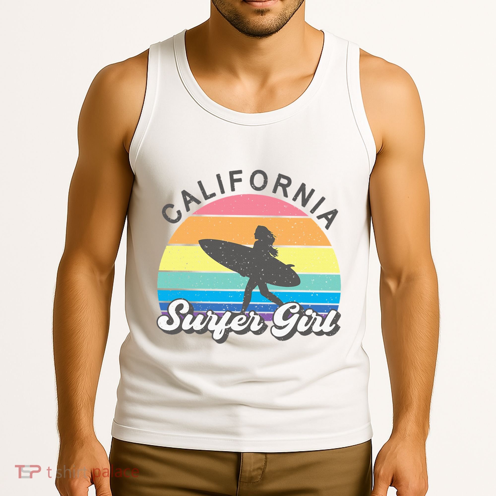 Surfer Girl California Surfing Surf Beach Tank Top