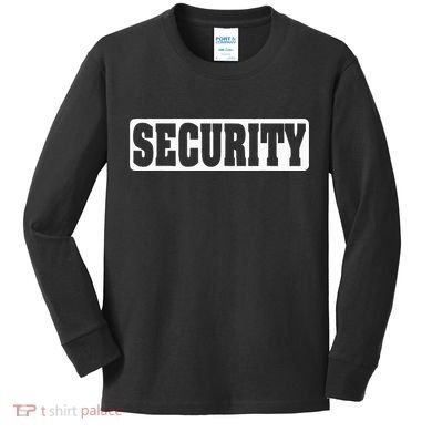 Security Guard Costume Security Officer  Kids Long Sleeve Shirt