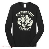 Spooky Ghost Cat Paranormal Funny Activity Long Sleeve Shirt thumb 0