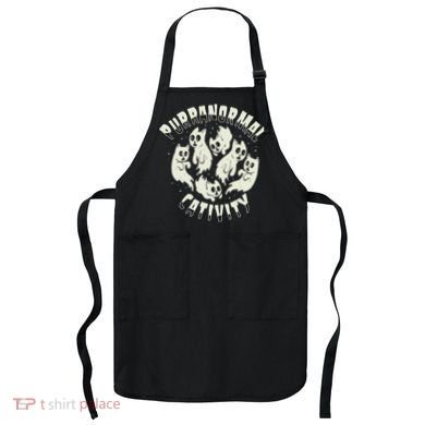 Spooky Ghost Cat Paranormal Funny Activity Apron