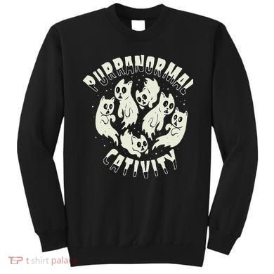 Spooky Ghost Cat Paranormal Funny Activity Sweatshirt