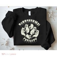 Spooky Ghost Cat Paranormal Funny Activity Sweatshirt thumb 2