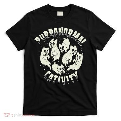 Spooky Ghost Cat Paranormal Funny Activity T-Shirt