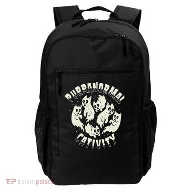 Spooky Ghost Cat Paranormal Funny Activity Backpack