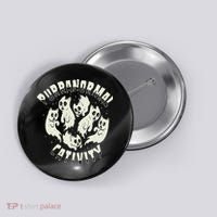 Spooky Ghost Cat Paranormal Funny Activity Button thumb 0