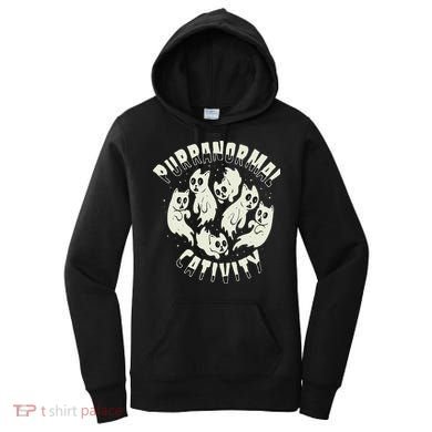 Spooky Ghost Cat Paranormal Funny Activity Women's Hoodie