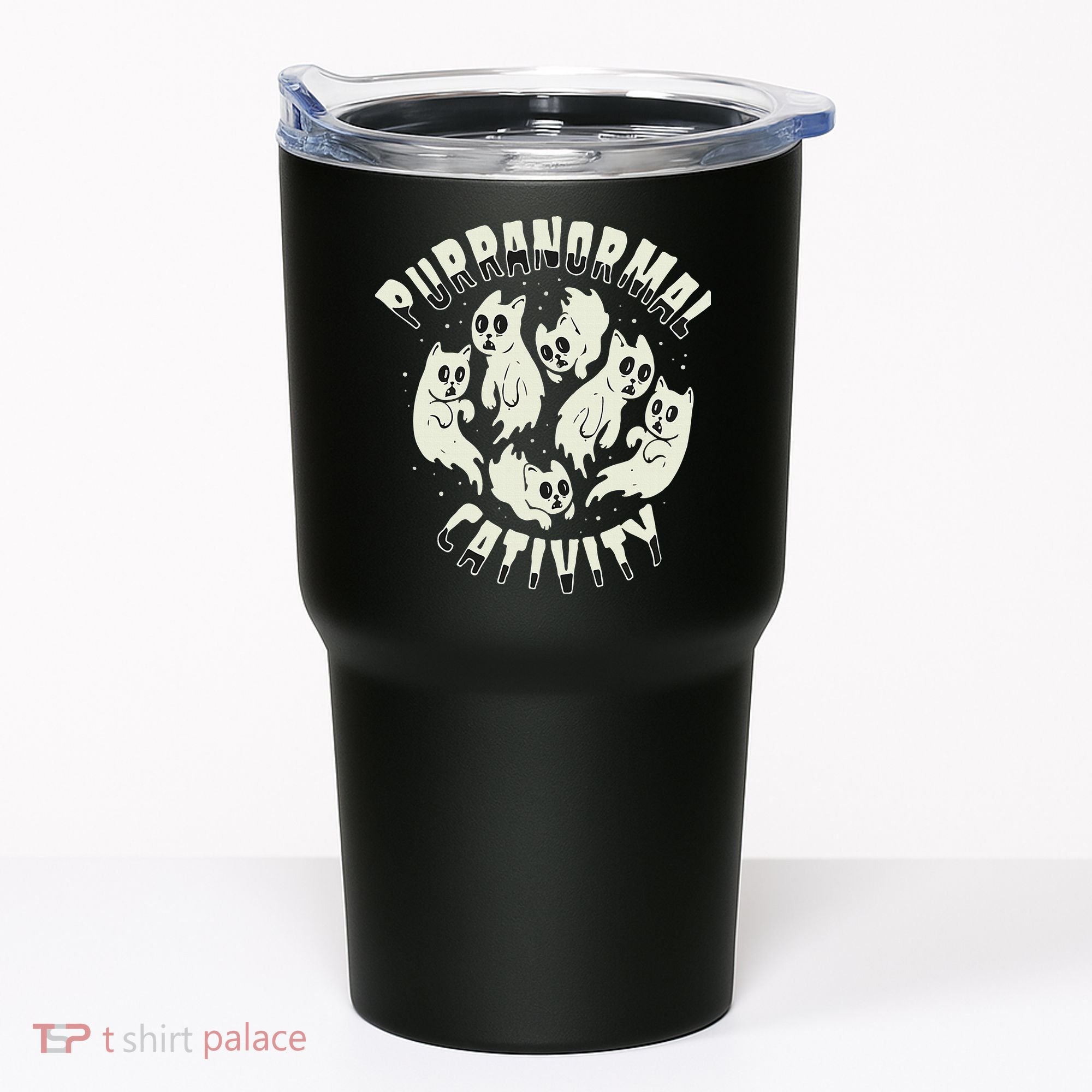 Spooky Ghost Cat Paranormal Funny Activity Tumbler