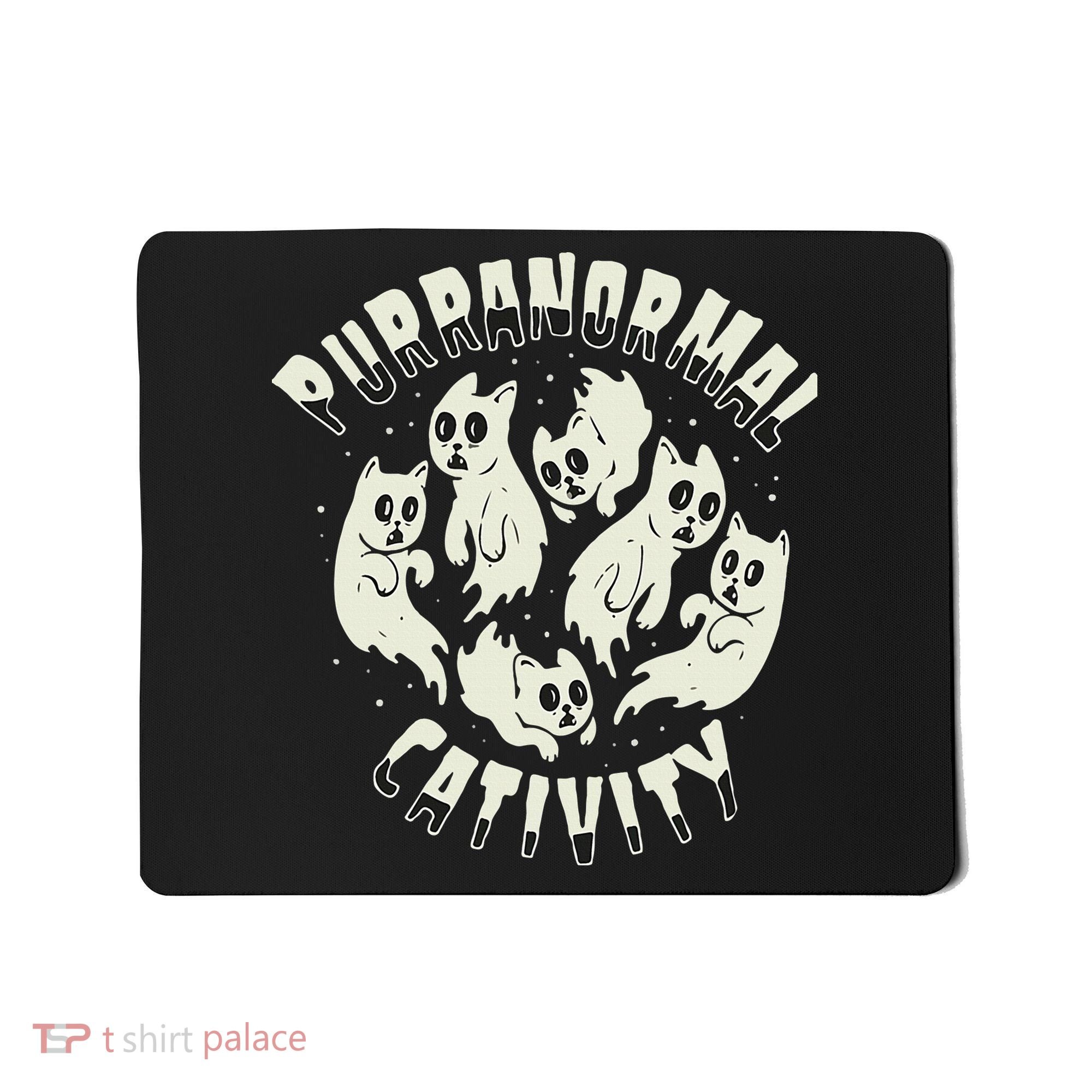 Spooky Ghost Cat Paranormal Funny Activity Mousepad