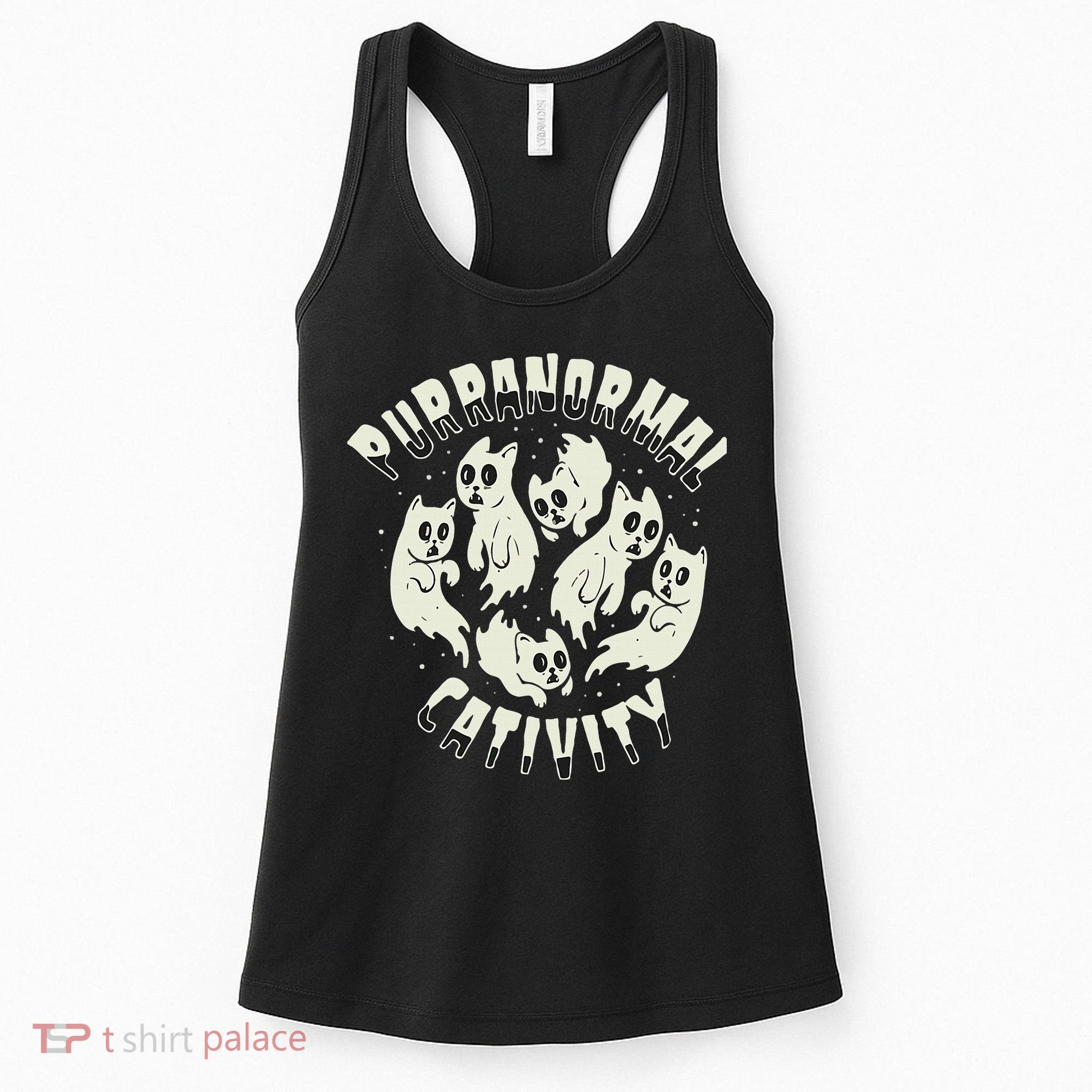Spooky Ghost Cat Paranormal Funny Activity Women's Tank Top
