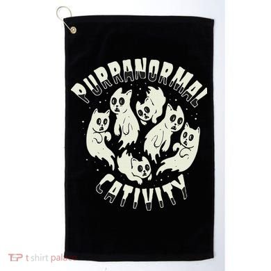 Spooky Ghost Cat Paranormal Funny Activity Golf Towel