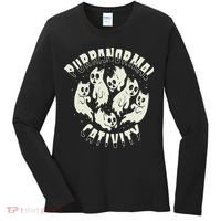 Spooky Ghost Cat Paranormal Funny Activity Women's Long Sleeve Shirt thumb 0