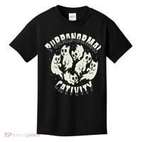Spooky Ghost Cat Paranormal Funny Activity Kids T-Shirt thumb 0
