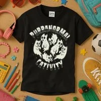 Spooky Ghost Cat Paranormal Funny Activity Kids T-Shirt thumb 3