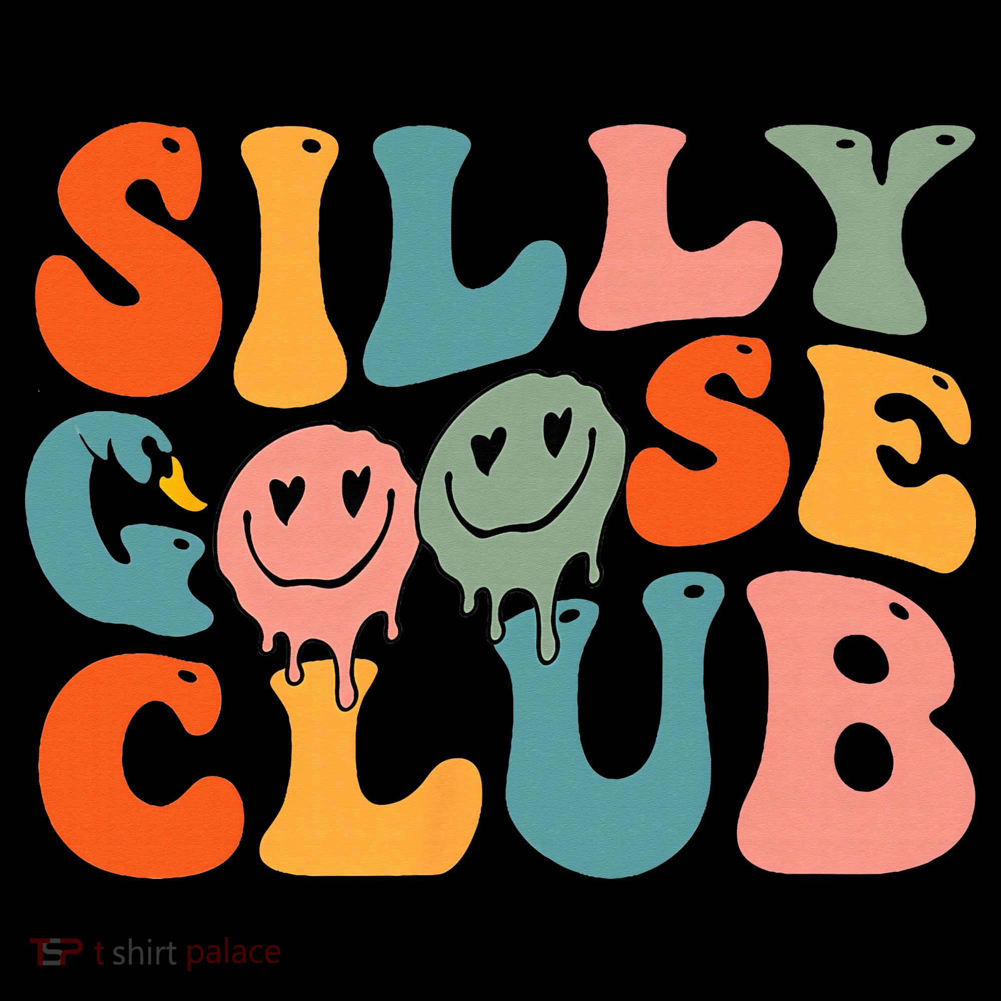 Silly Goose Club Silly Goose Meme Smile Face Trendy Costume Stripe Pom Pom Beanie