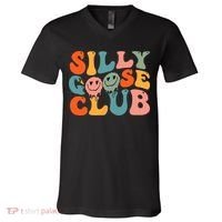 Silly Goose Club Silly Goose Meme Smile Face Trendy Costume V-Neck T-Shirt thumb 0