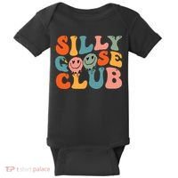 Silly Goose Club Silly Goose Meme Smile Face Trendy Costume Baby Bodysuit thumb 0