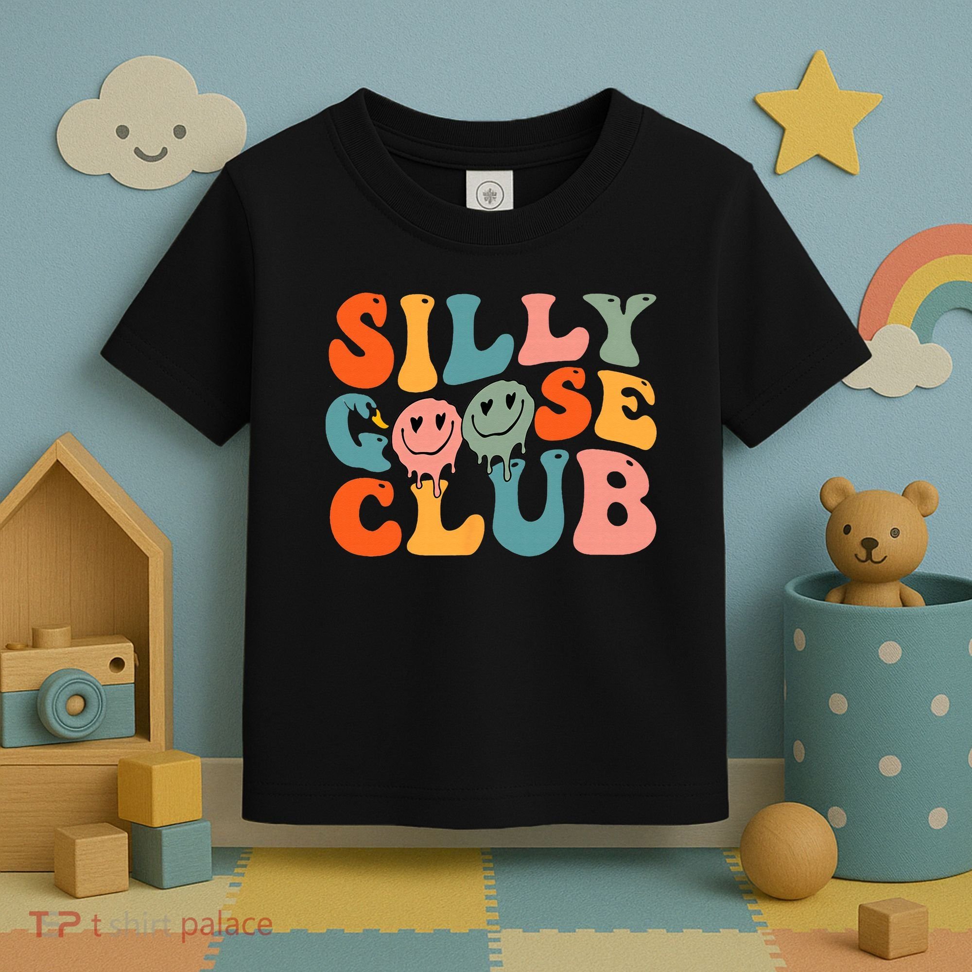 Silly Goose Club Silly Goose Meme Smile Face Trendy Costume Toddler T-Shirt