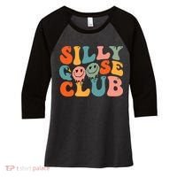 Silly Goose Club Silly Goose Meme Smile Face Trendy Costume Women's Tri-Blend 3/4-Sleeve Raglan Shirt thumb 0