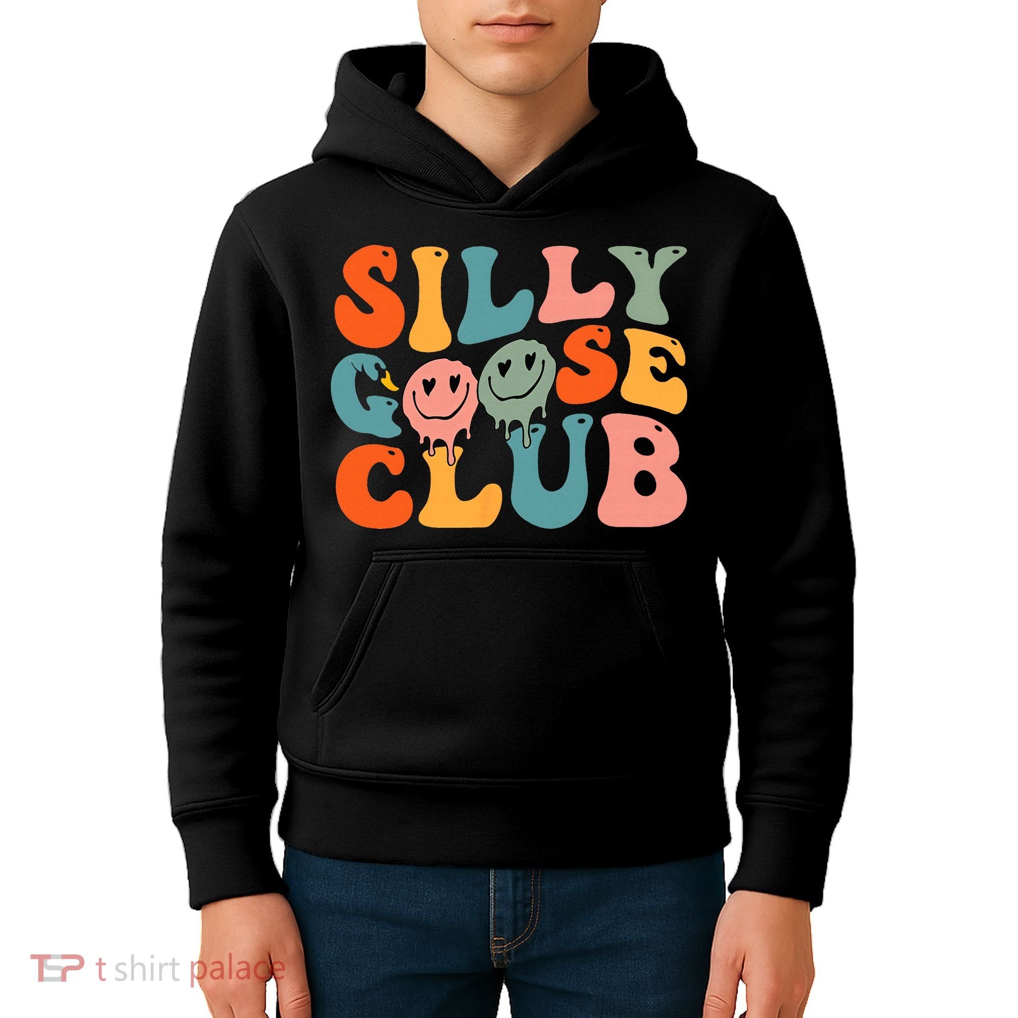 Silly Goose Club Silly Goose Meme Smile Face Trendy Costume Kids Hoodie