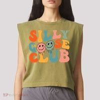 Silly Goose Club Silly Goose Meme Smile Face Trendy Costume Garment-Dyed Women's Muscle Tee thumb 2
