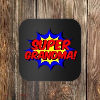 Super Grandma Comic Book Style Gift Superhero Coaster