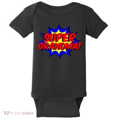 Super Grandma Comic Book Style Gift Superhero Baby Bodysuit