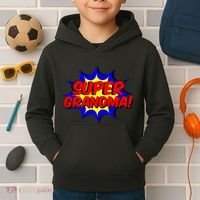 Super Grandma Comic Book Style Gift Superhero Kids Hoodie thumb 2